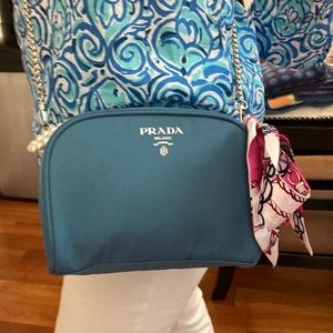 Prada trousse de toilette beauty pouch wristlet with chain & extras